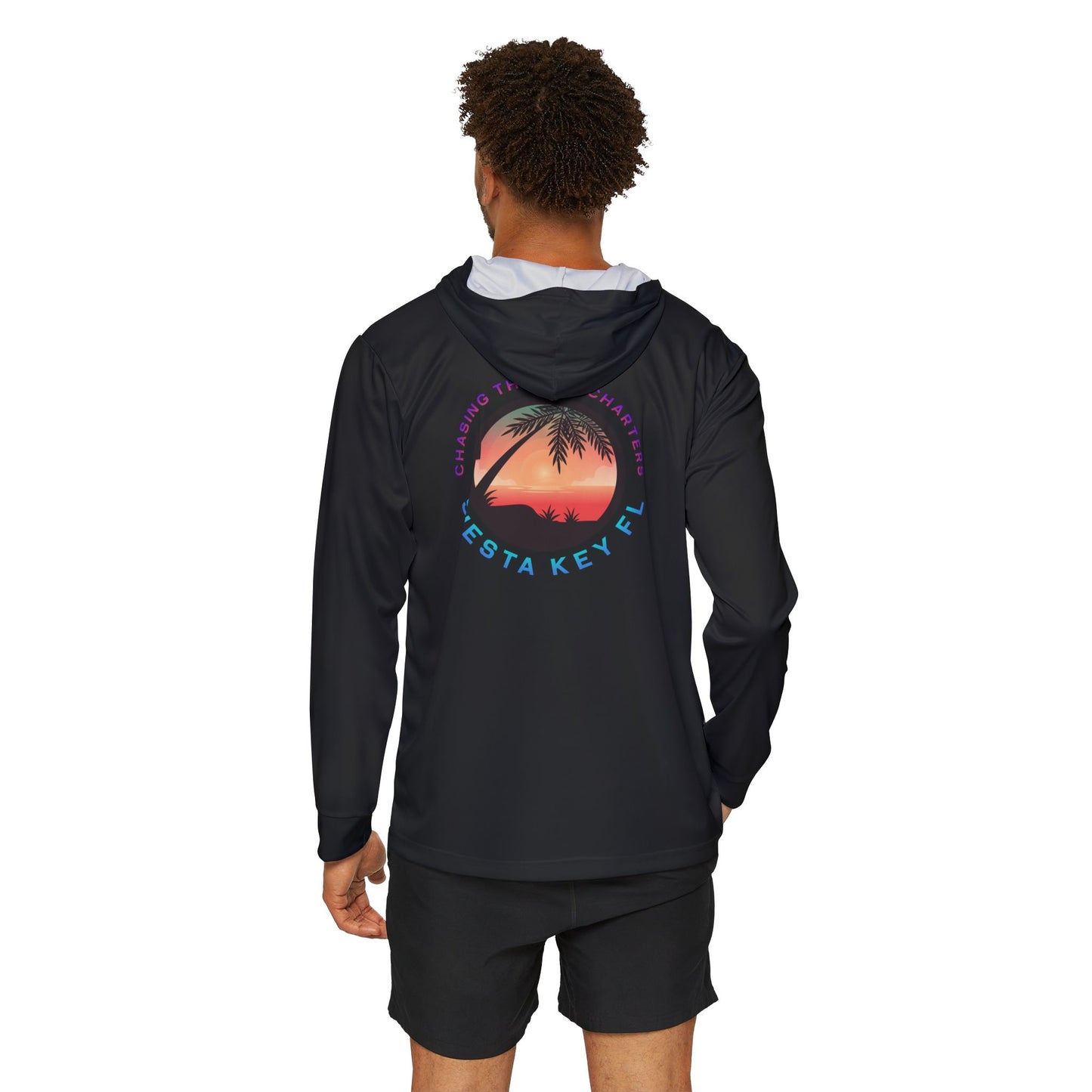 Men's Sports Hoodie, UPF +50 sun protection for outdoor use Men's Sports Warmup Hoodie with Tropical Vibe, Summer Beachwear, Activewear for Men, Vacation Apparel, Gift for Him