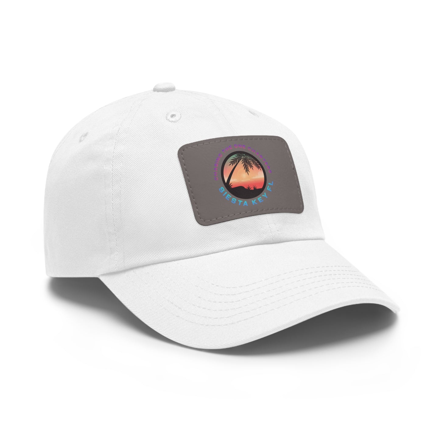 Beach Vibes Hat, Casual Summer Cap, Leather Patch Hat, Outdoor Fashion, Stylish Gift for Dad