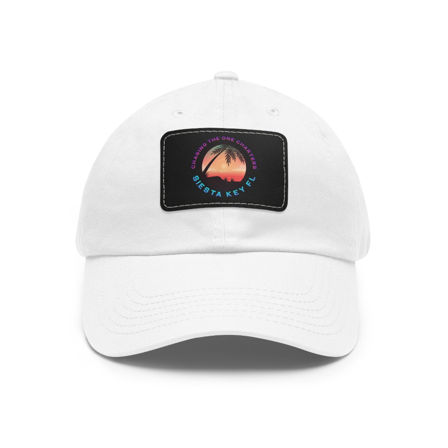Beach Vibes Hat, Casual Summer Cap, Leather Patch Hat, Outdoor Fashion, Stylish Gift for Dad