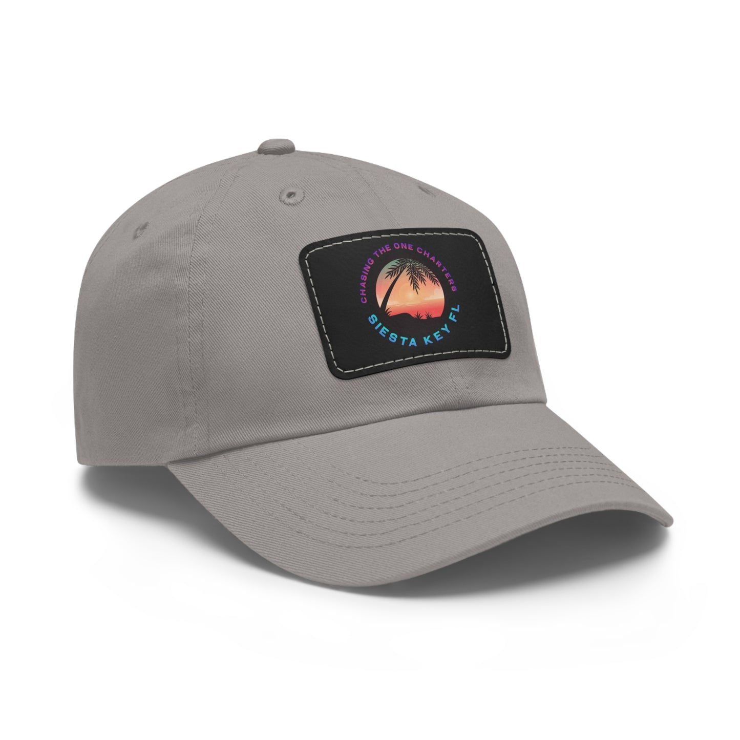 Beach Vibes Hat, Casual Summer Cap, Leather Patch Hat, Outdoor Fashion, Stylish Gift for Dad