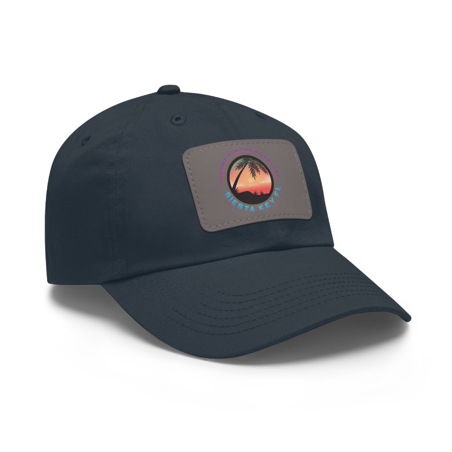 Beach Vibes Hat, Casual Summer Cap, Leather Patch Hat, Outdoor Fashion, Stylish Gift for Dad