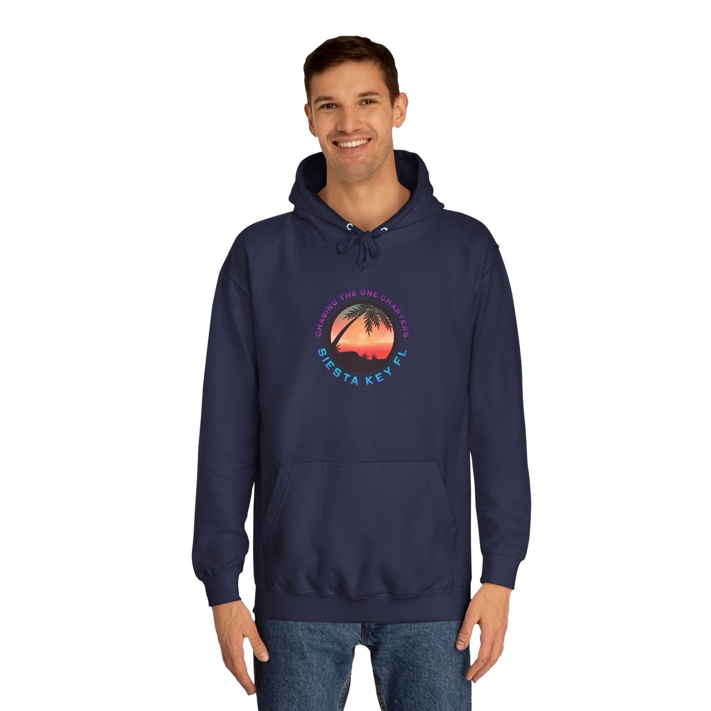 Sunset Palm Unisex College Hoodie, Cozy Casual Wear, Beach Lovers Gift, Summer Vibes, College Apparel, Cozy Hoodie