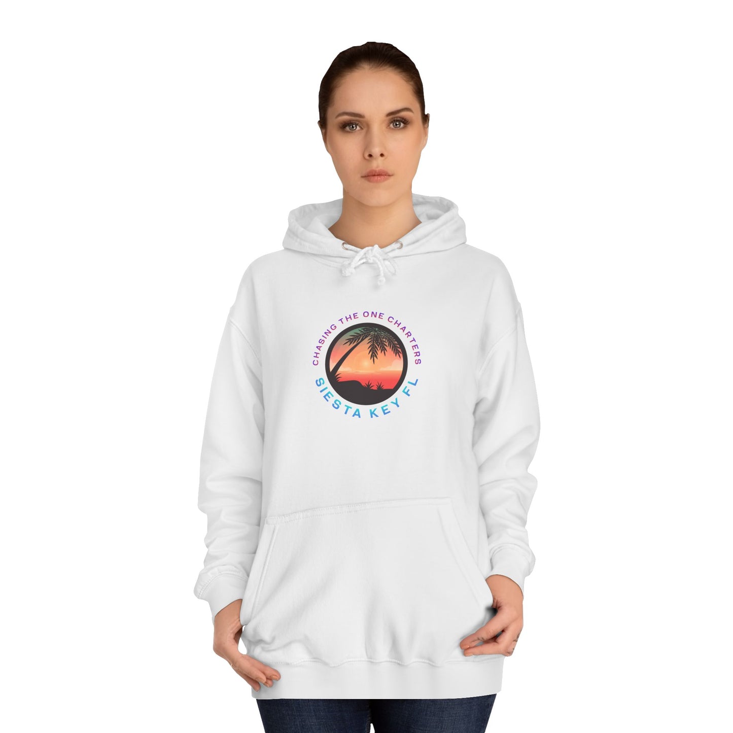 Sunset Palm Unisex College Hoodie, Cozy Casual Wear, Beach Lovers Gift, Summer Vibes, College Apparel, Cozy Hoodie