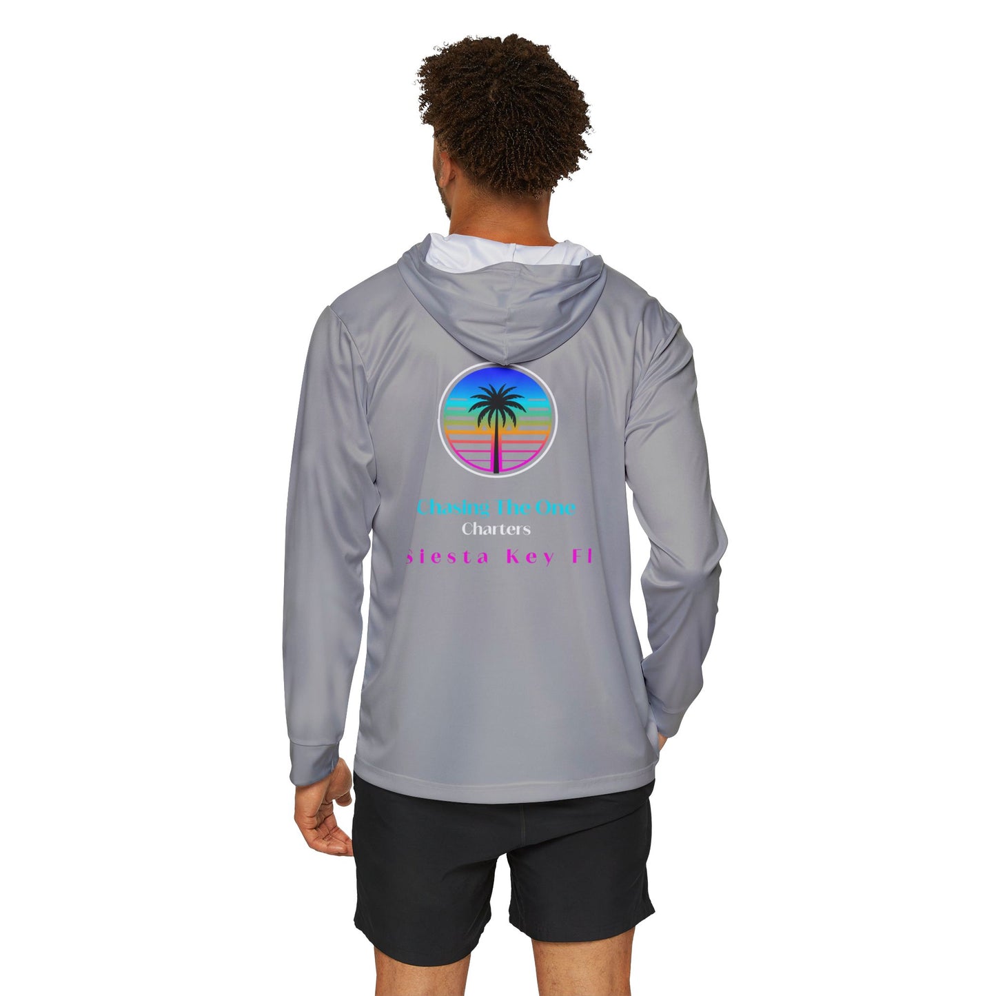 Men's Sports Hoodie, UPF +50 sun protection for outdoor use Men's Sports Warmup Hoodie with Tropical Vibe, Summer Beachwear, Activewear for Men, Vacation Apparel, Gift for Him