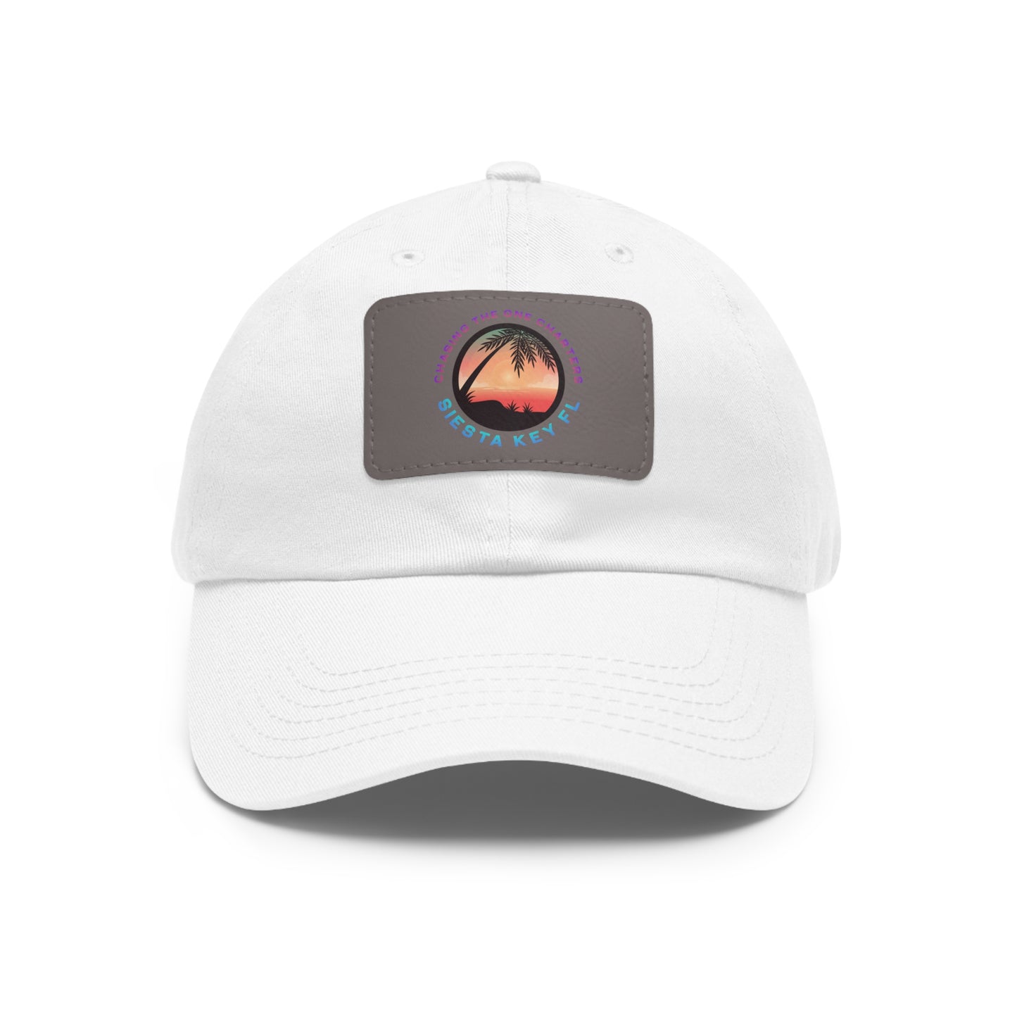 Beach Vibes Hat, Casual Summer Cap, Leather Patch Hat, Outdoor Fashion, Stylish Gift for Dad