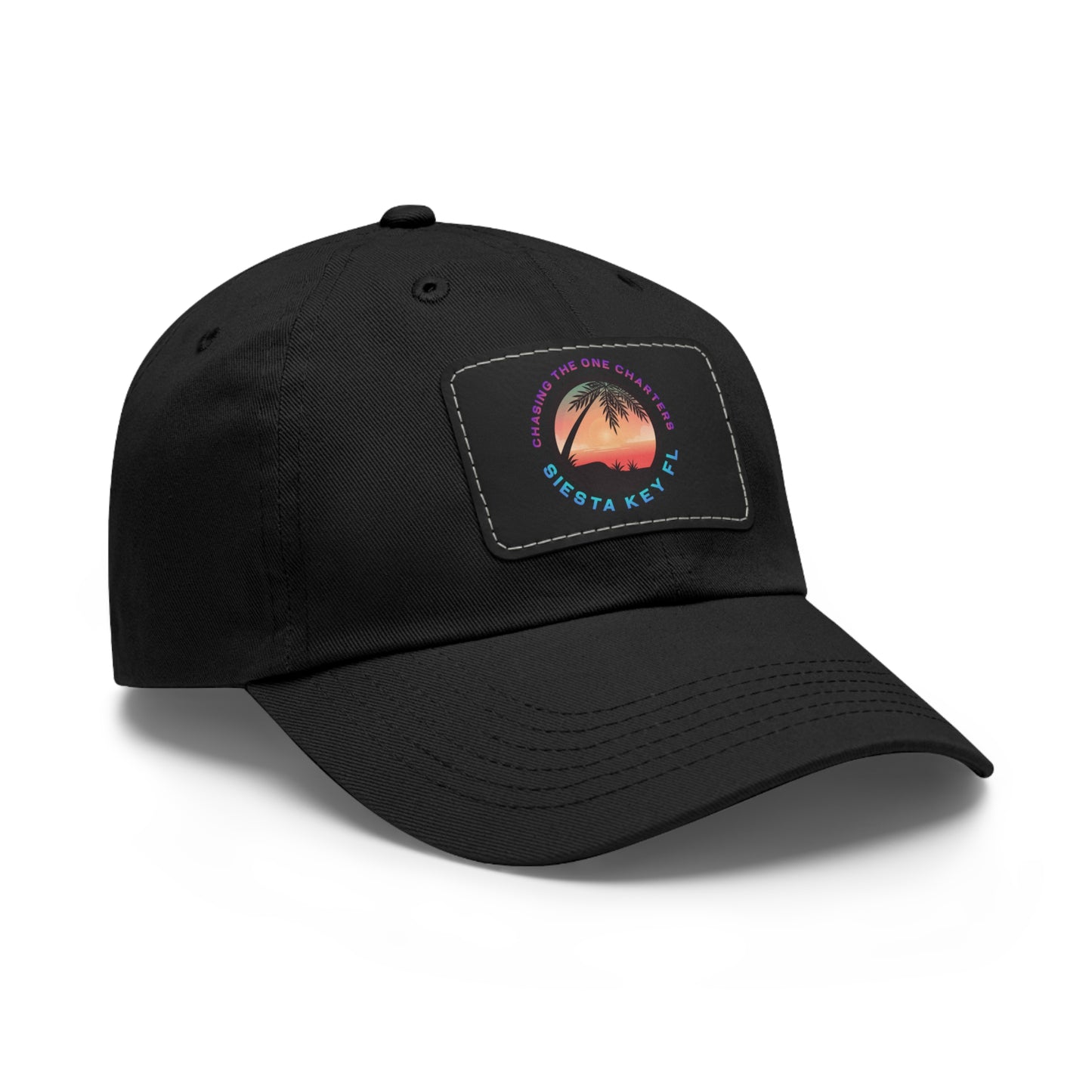 Beach Vibes Hat, Casual Summer Cap, Leather Patch Hat, Outdoor Fashion, Stylish Gift for Dad