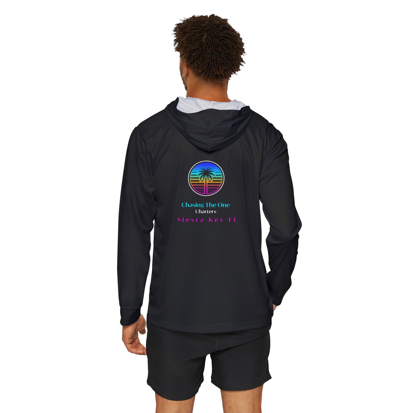 Men's Sports Hoodie, UPF +50 sun protection for outdoor use Men's Sports Warmup Hoodie with Tropical Vibe, Summer Beachwear, Activewear for Men, Vacation Apparel, Gift for Him
