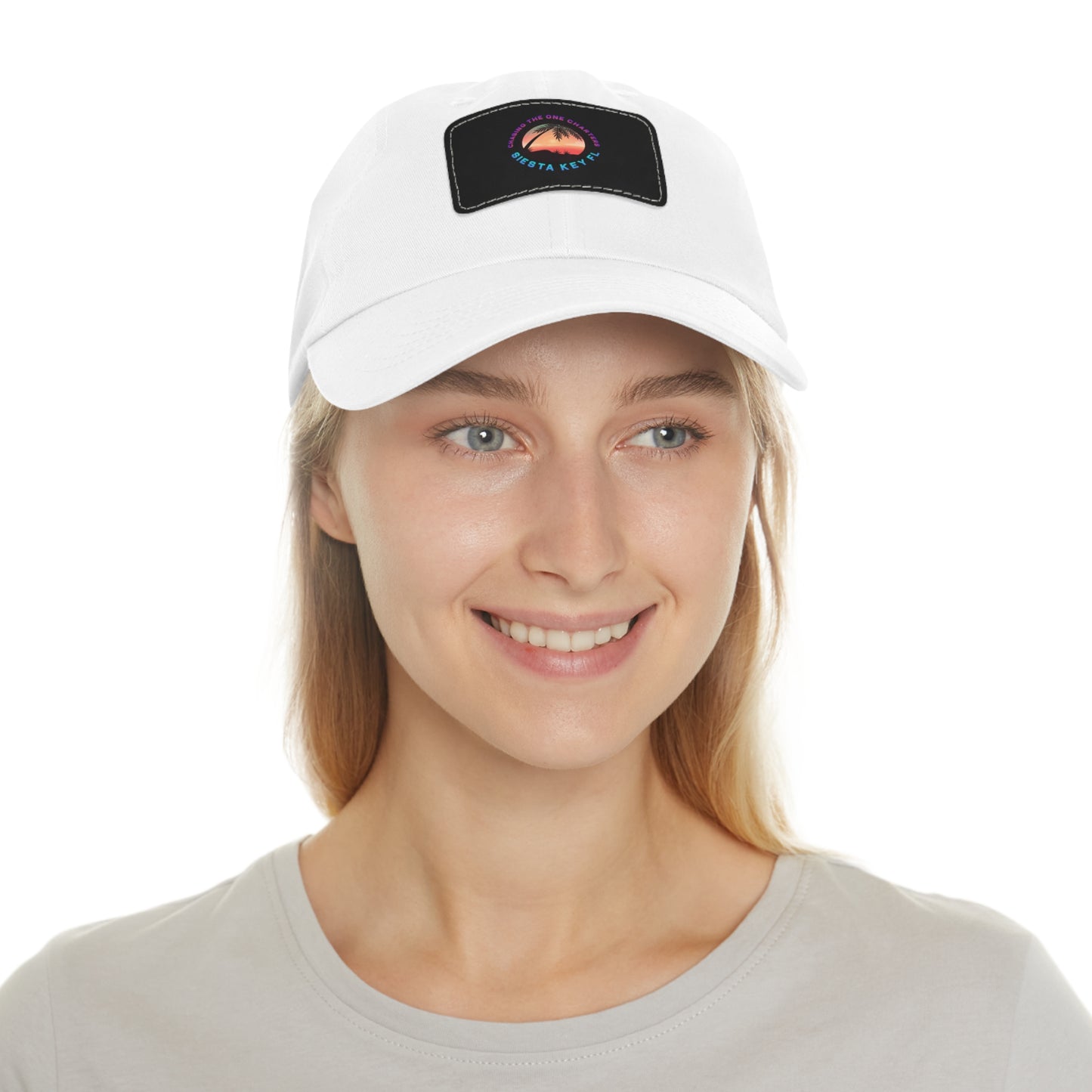 Beach Vibes Hat, Leather Patch Hat - Beachwear Gift, Outdoor Casual Cap, Vacation Accessory, Quality Relaxed Fit