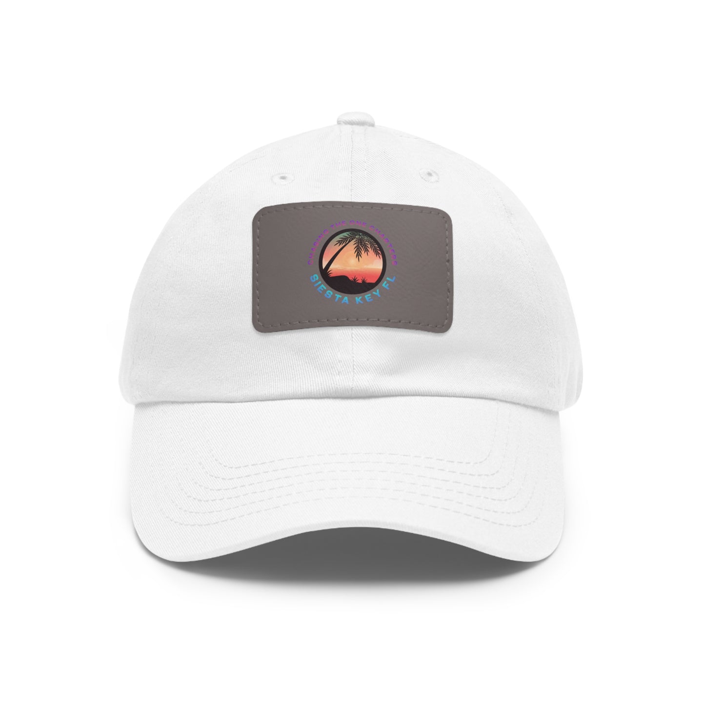 Beach Vibes Hat, Leather Patch Hat - Beachwear Gift, Outdoor Casual Cap, Vacation Accessory, Quality Relaxed Fit