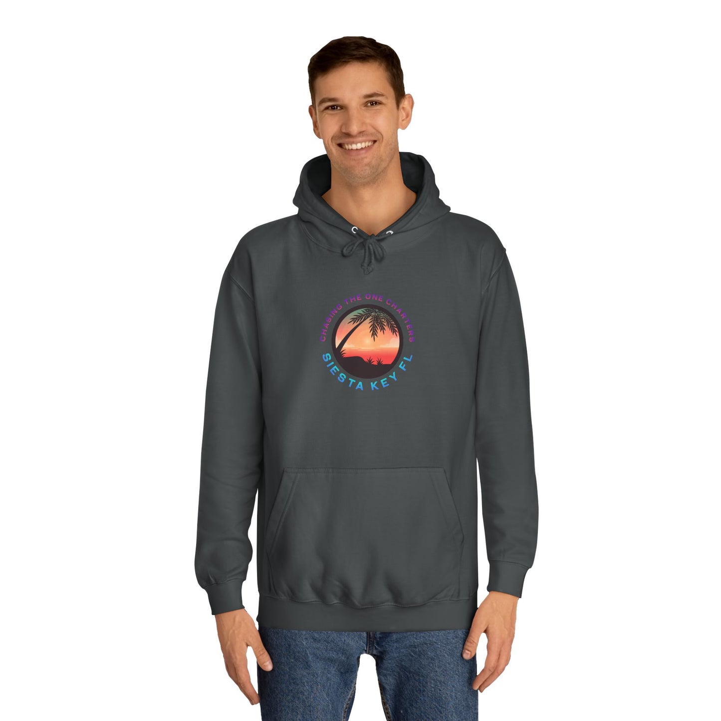 Sunset Palm Unisex College Hoodie, Cozy Casual Wear, Beach Lovers Gift, Summer Vibes, College Apparel, Cozy Hoodie
