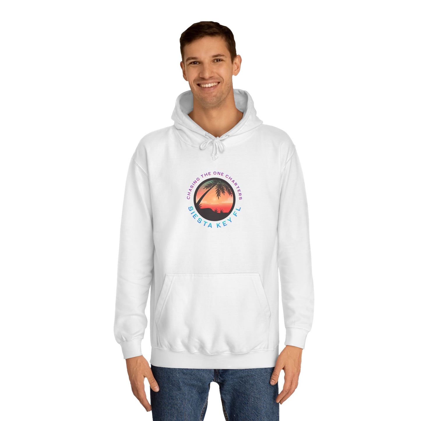Sunset Palm Unisex College Hoodie, Cozy Casual Wear, Beach Lovers Gift, Summer Vibes, College Apparel, Cozy Hoodie