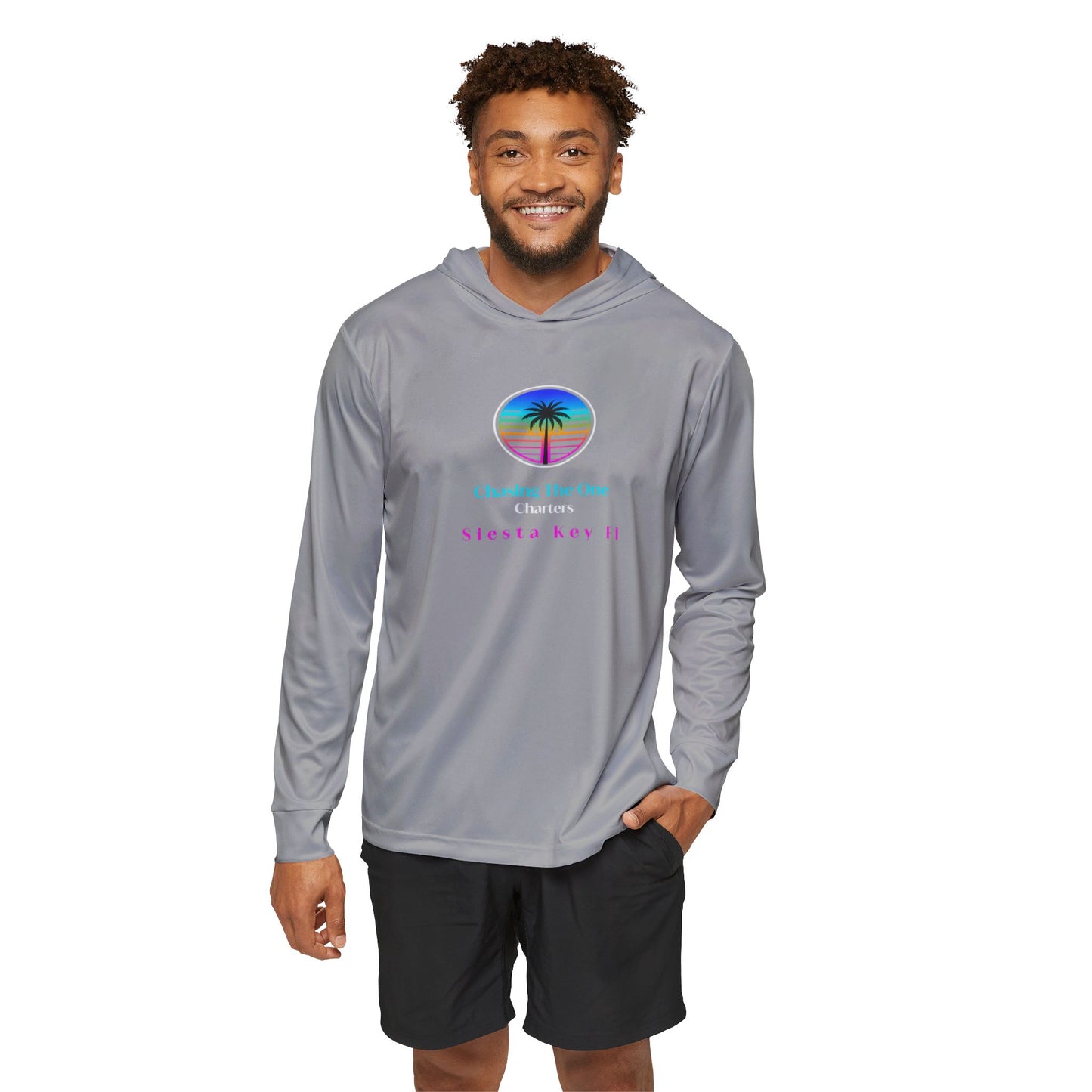 Men's Sports Hoodie, UPF +50 sun protection for outdoor use Men's Sports Warmup Hoodie with Tropical Vibe, Summer Beachwear, Activewear for Men, Vacation Apparel, Gift for Him