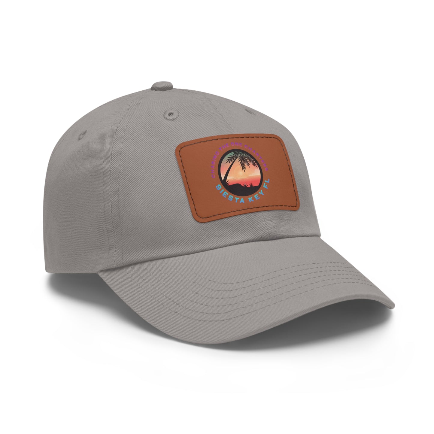 Beach Vibes Hat, Casual Summer Cap, Leather Patch Hat, Outdoor Fashion, Stylish Gift for Dad