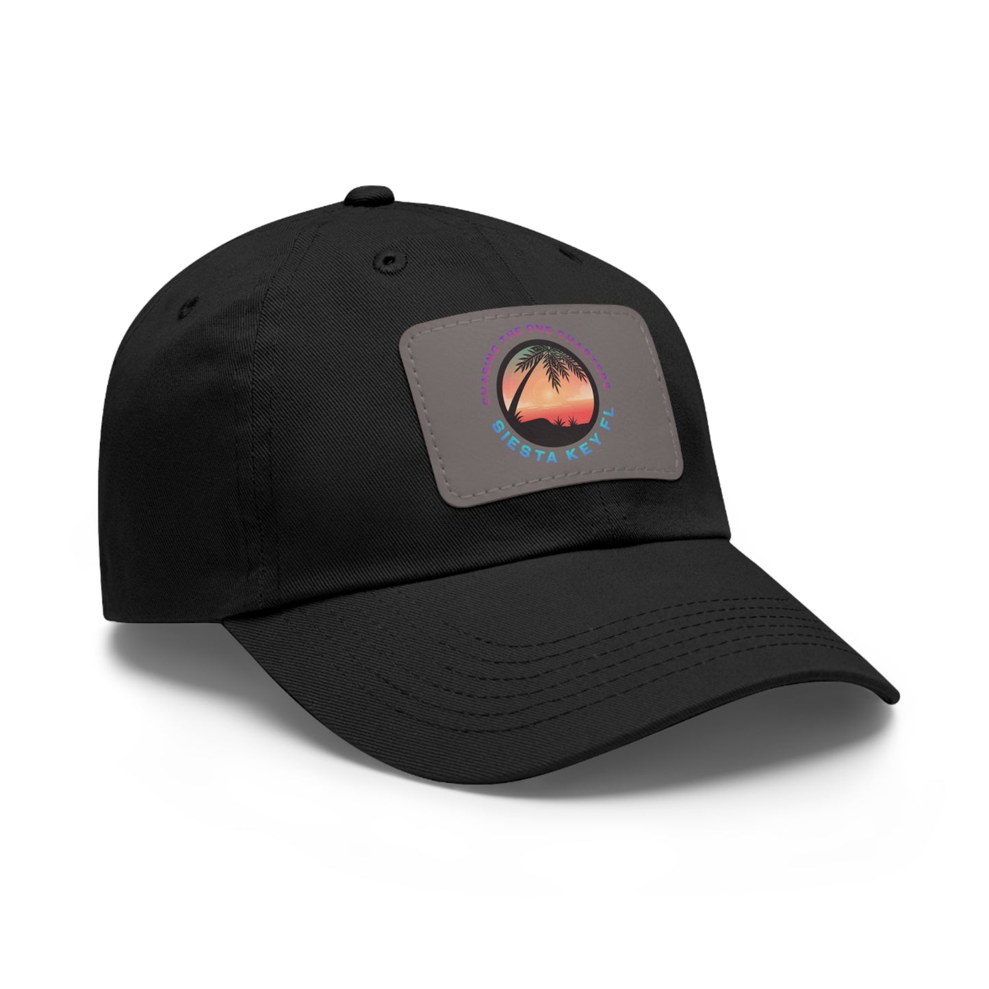 Beach Vibes Hat, Casual Summer Cap, Leather Patch Hat, Outdoor Fashion, Stylish Gift for Dad