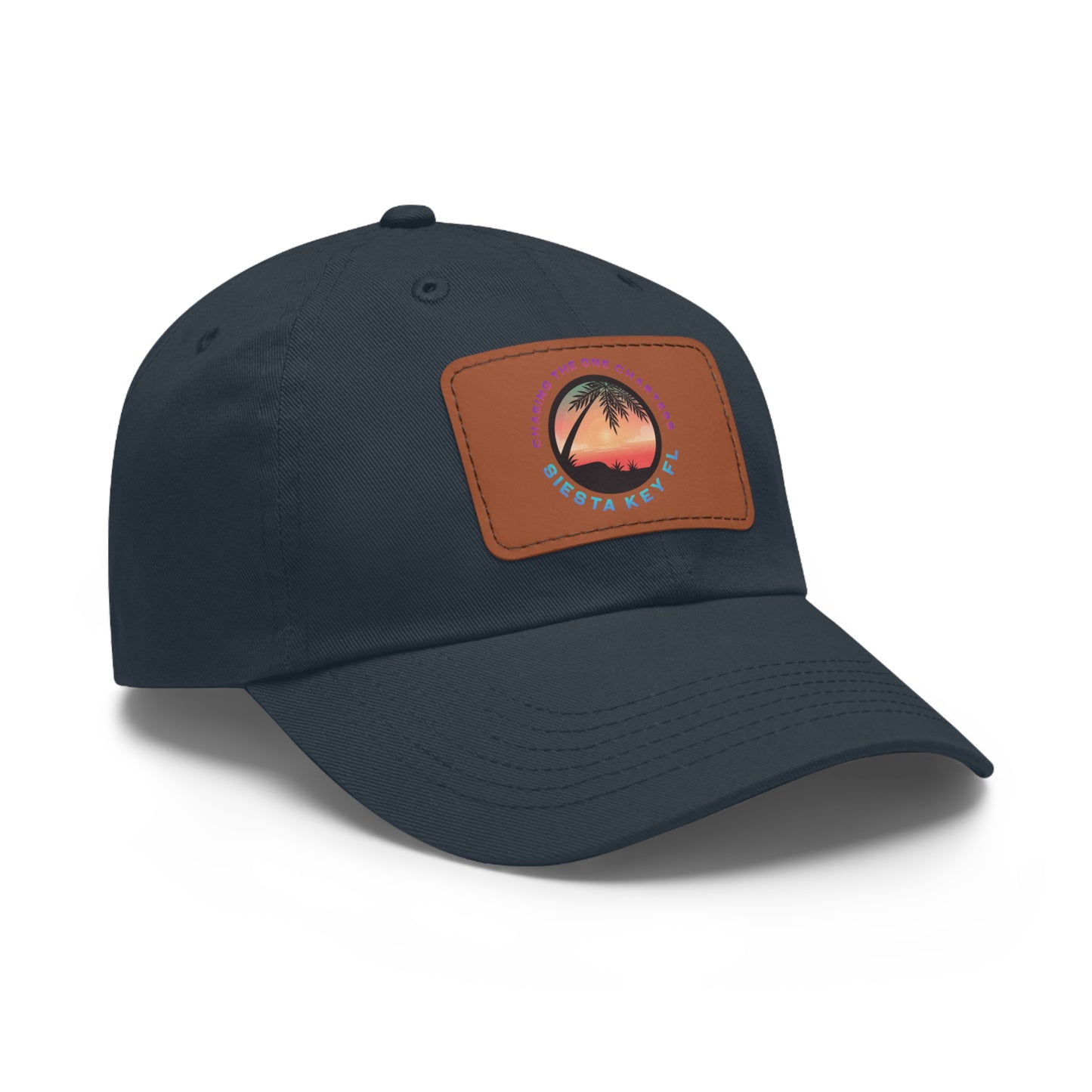 Beach Vibes Hat, Casual Summer Cap, Leather Patch Hat, Outdoor Fashion, Stylish Gift for Dad