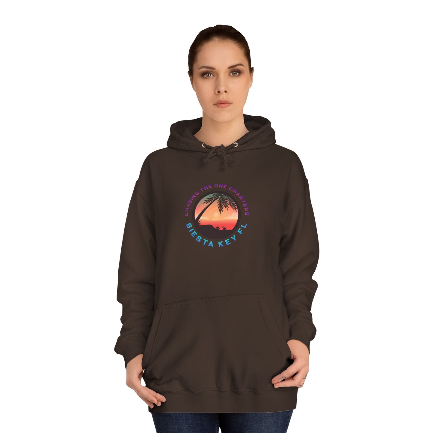 Sunset Palm Unisex College Hoodie, Cozy Casual Wear, Beach Lovers Gift, Summer Vibes, College Apparel, Cozy Hoodie