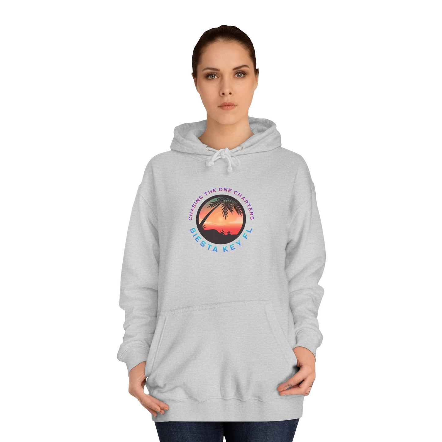 Sunset Palm Unisex College Hoodie, Cozy Casual Wear, Beach Lovers Gift, Summer Vibes, College Apparel, Cozy Hoodie
