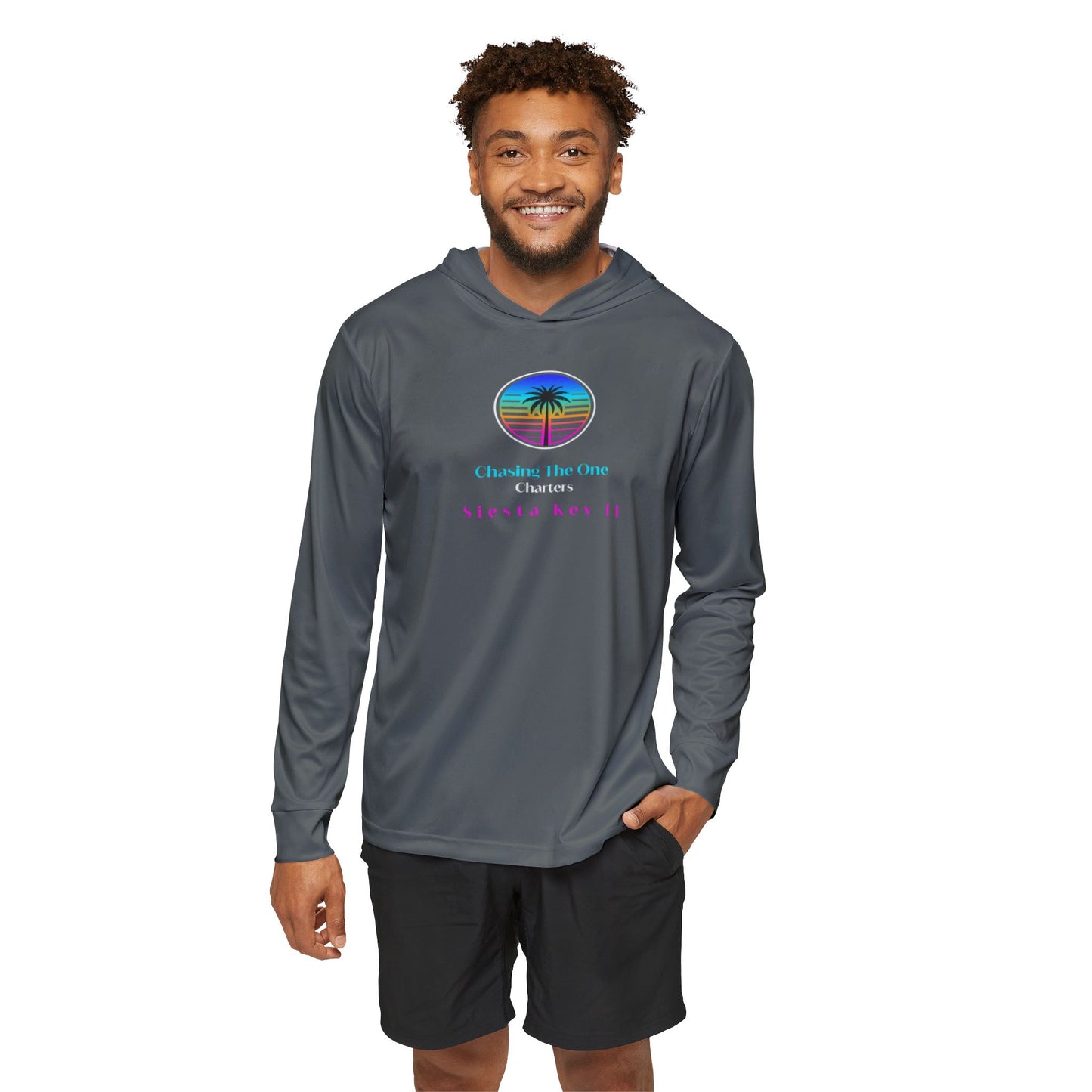Men's Sports Hoodie, UPF +50 sun protection for outdoor use Men's Sports Warmup Hoodie with Tropical Vibe, Summer Beachwear, Activewear for Men, Vacation Apparel, Gift for Him