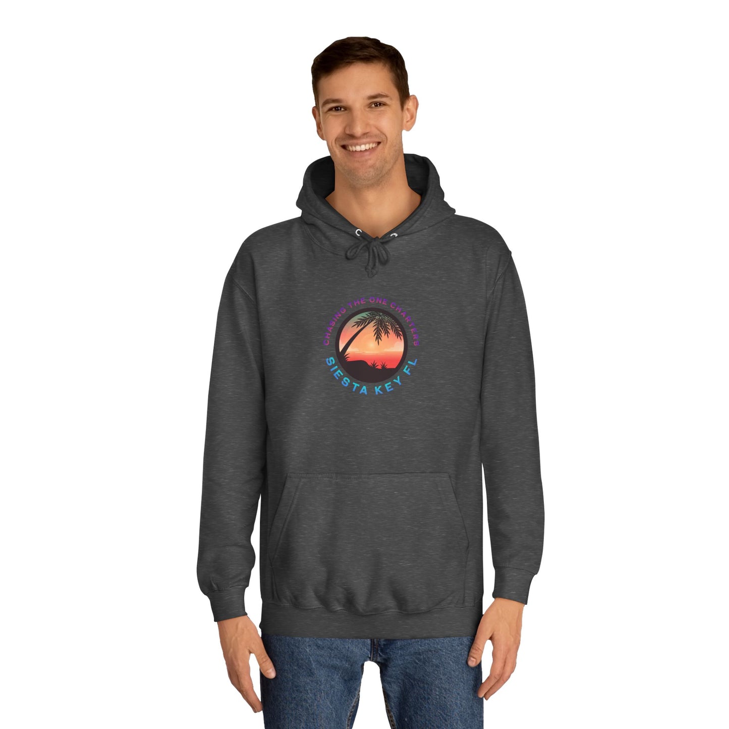 Sunset Palm Unisex College Hoodie, Cozy Casual Wear, Beach Lovers Gift, Summer Vibes, College Apparel, Cozy Hoodie