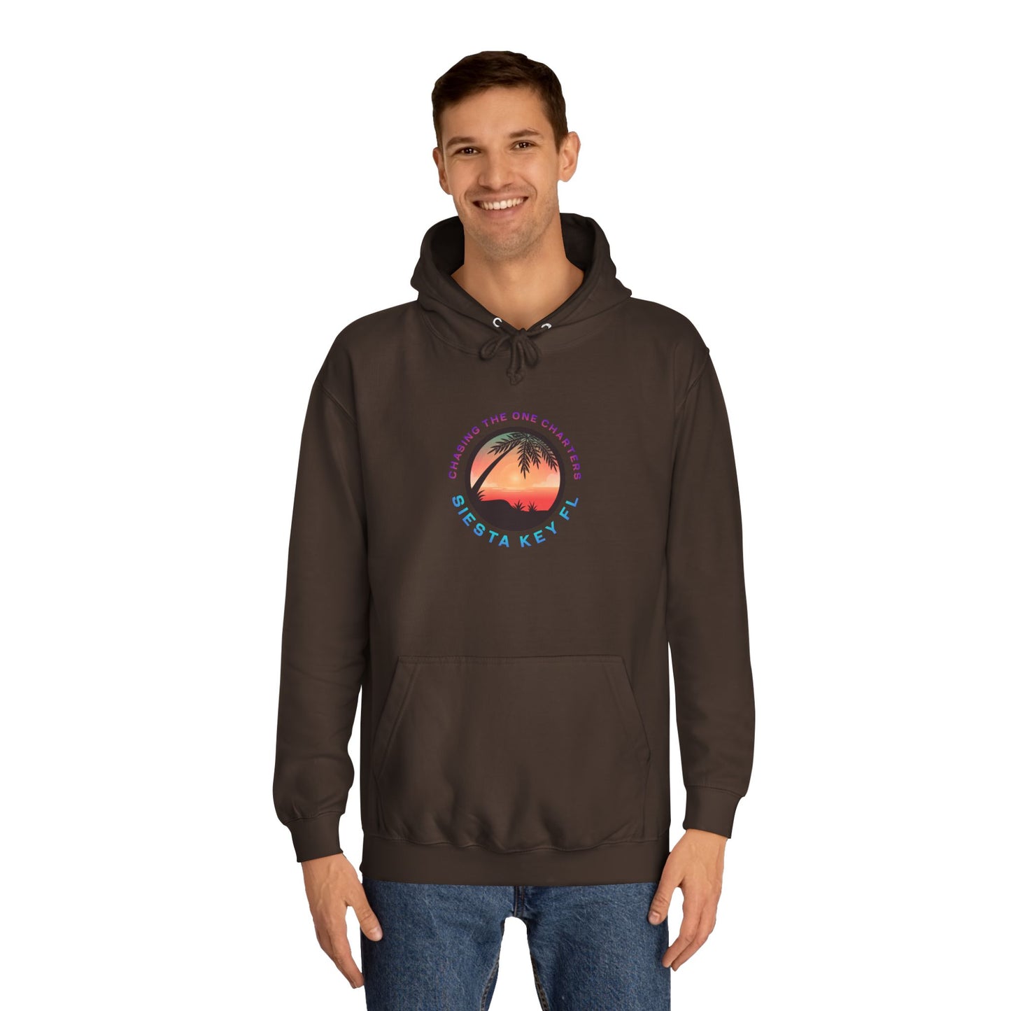 Sunset Palm Unisex College Hoodie, Cozy Casual Wear, Beach Lovers Gift, Summer Vibes, College Apparel, Cozy Hoodie