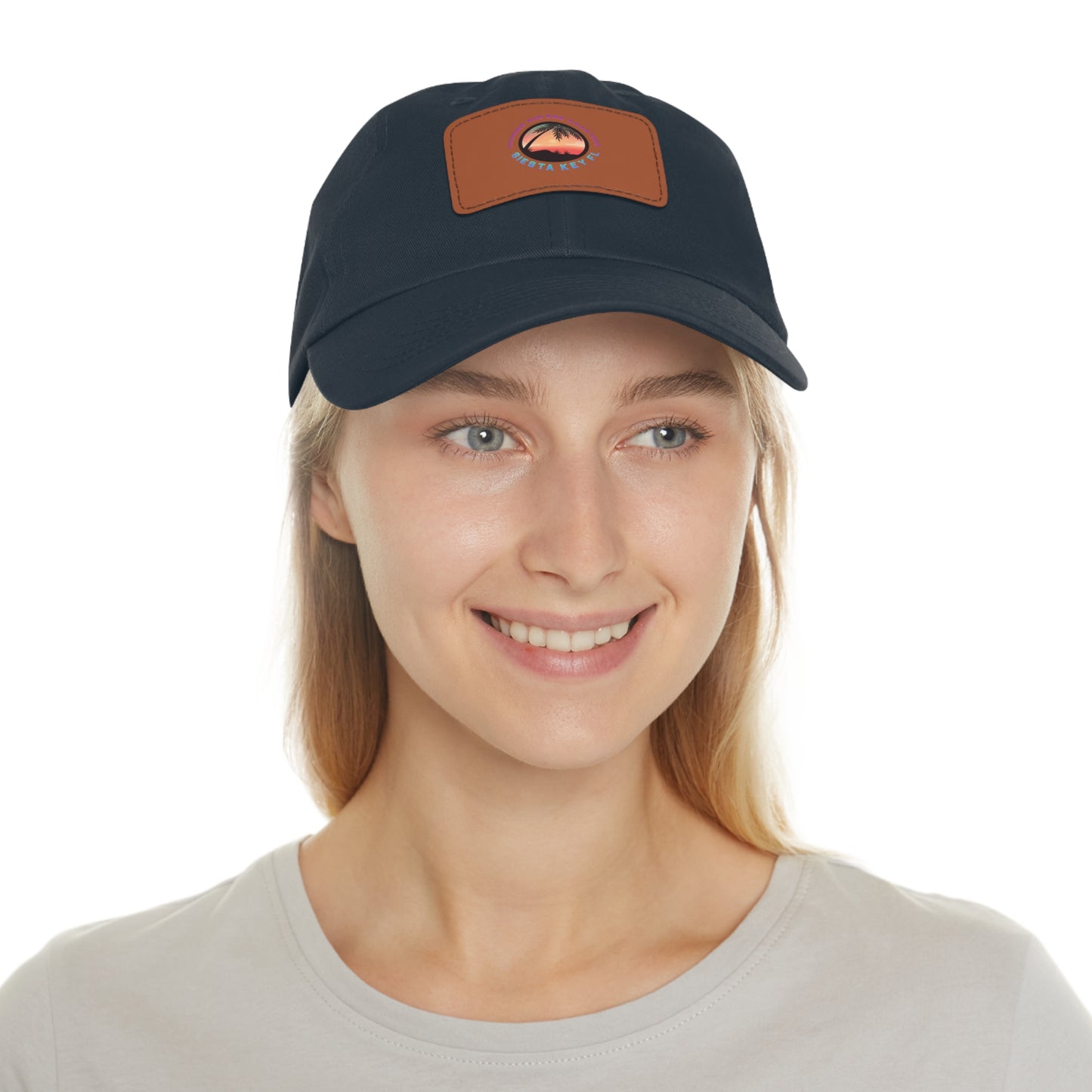 Beach Vibes Hat, Leather Patch Hat - Beachwear Gift, Outdoor Casual Cap, Vacation Accessory, Quality Relaxed Fit