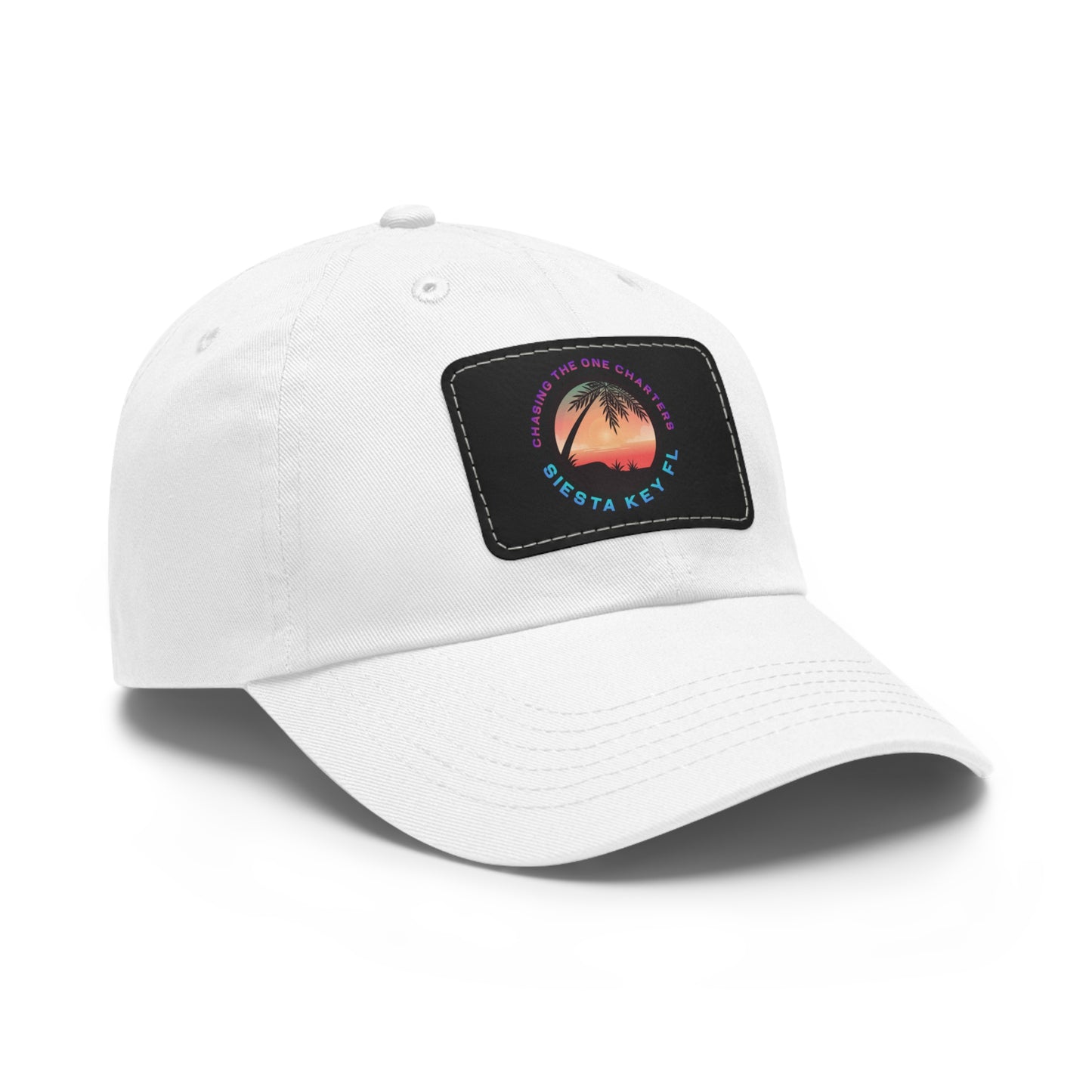 Beach Vibes Hat, Casual Summer Cap, Leather Patch Hat, Outdoor Fashion, Stylish Gift for Dad
