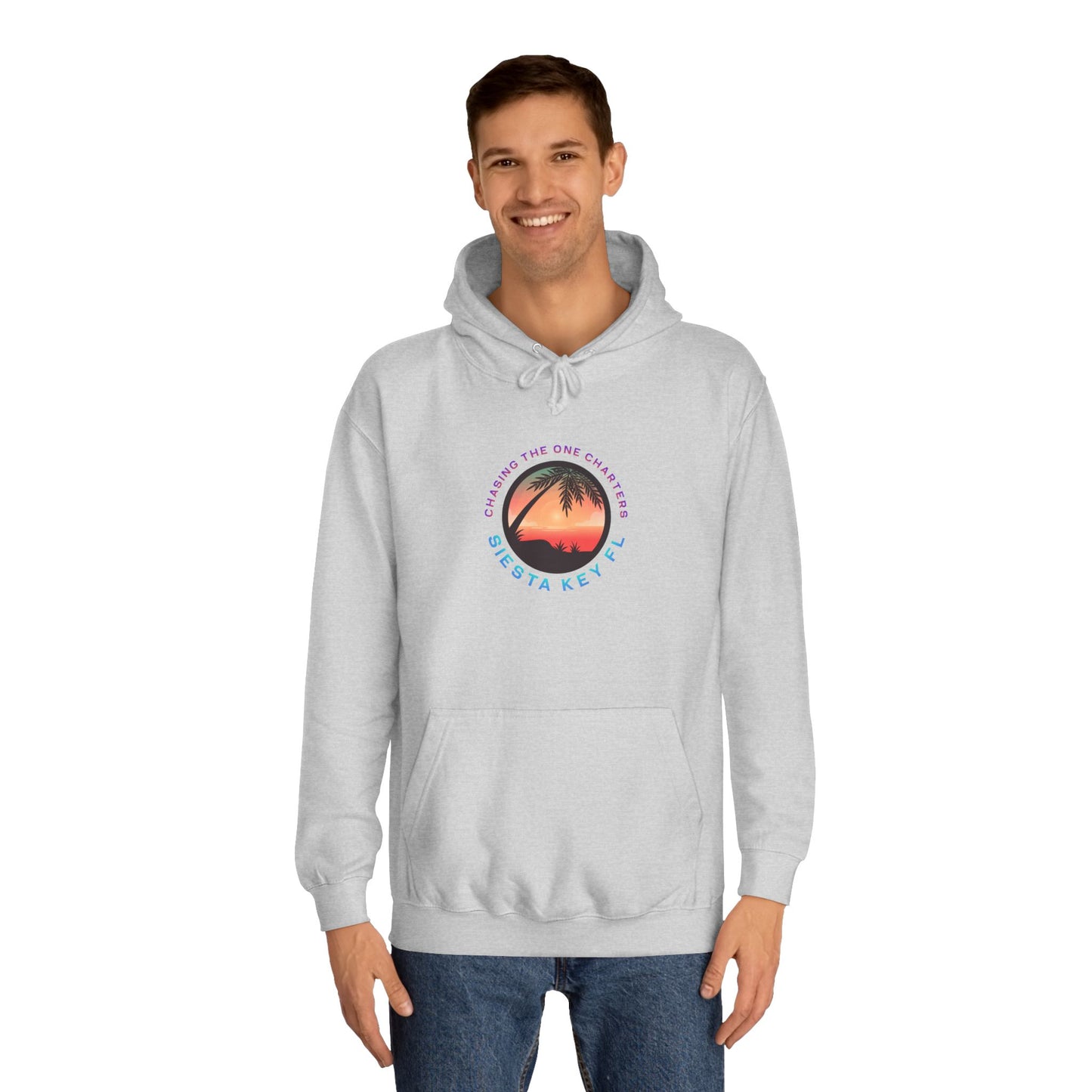 Sunset Palm Unisex College Hoodie, Cozy Casual Wear, Beach Lovers Gift, Summer Vibes, College Apparel, Cozy Hoodie