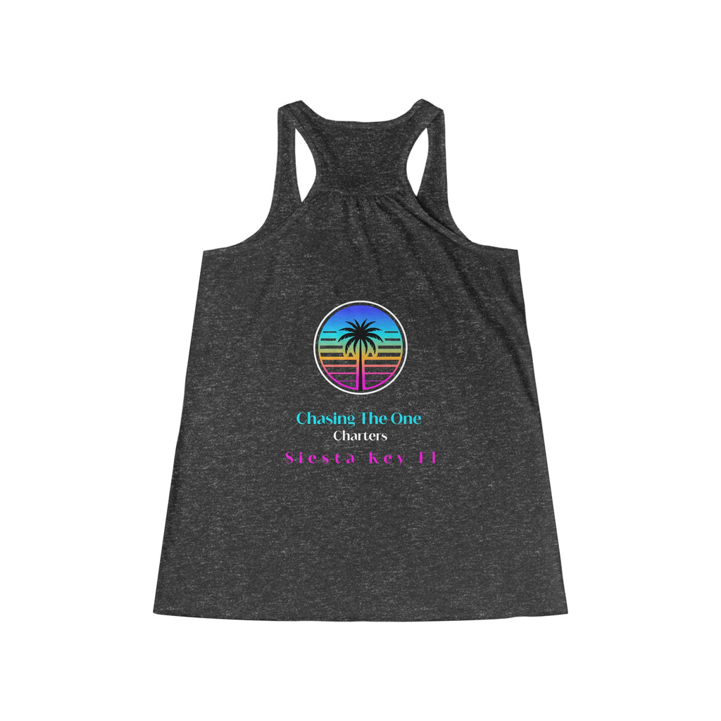 Chasing the One Sun Flowy Tank, Women's Flowy Racerback Tank Top Summer Vibes Beachwear Vacation Shirt Gift for Her Trendy Sleeveless Top