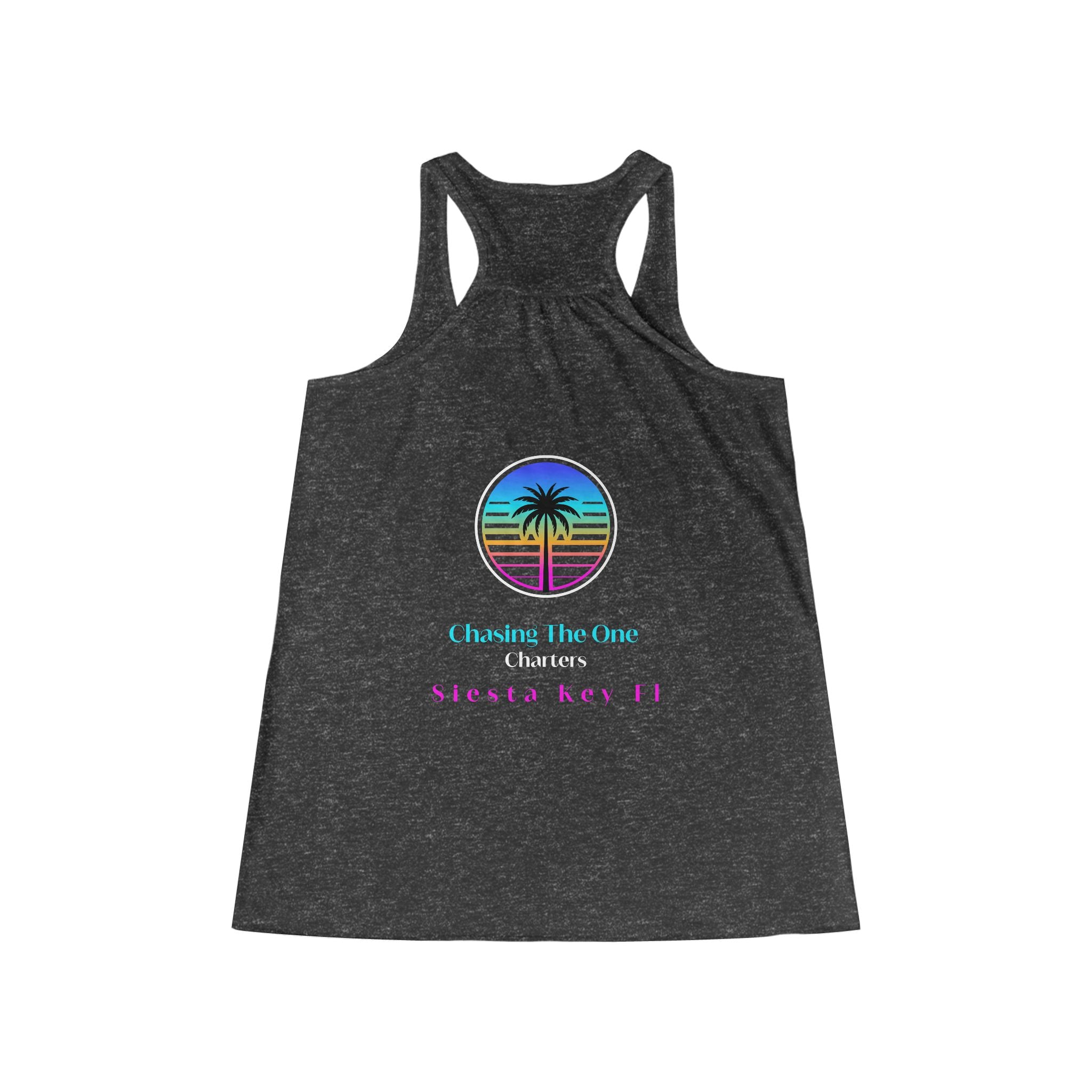 Chasing the One Sun Flowy Tank, Women's Flowy Racerback Tank Top Summer Vibes Beachwear Vacation Shirt Gift for Her Trendy Sleeveless Top