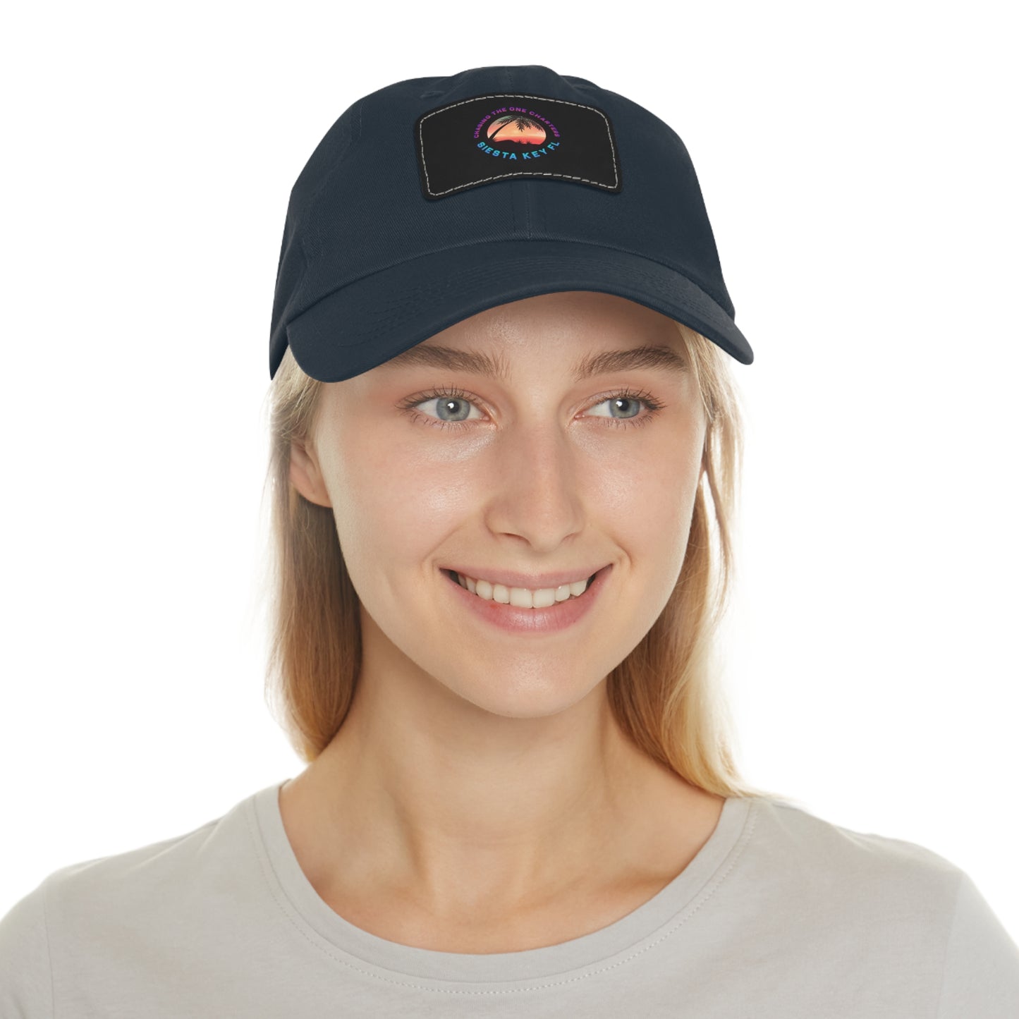 Beach Vibes Hat, Leather Patch Hat - Beachwear Gift, Outdoor Casual Cap, Vacation Accessory, Quality Relaxed Fit