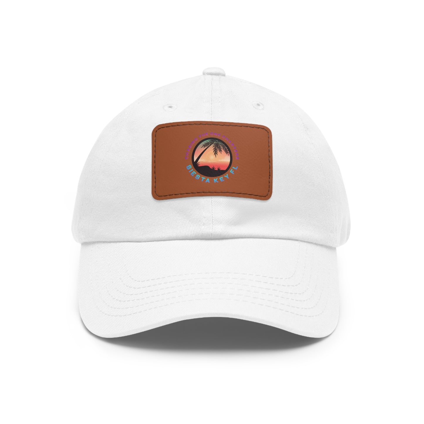 Beach Vibes Hat, Leather Patch Hat - Beachwear Gift, Outdoor Casual Cap, Vacation Accessory, Quality Relaxed Fit