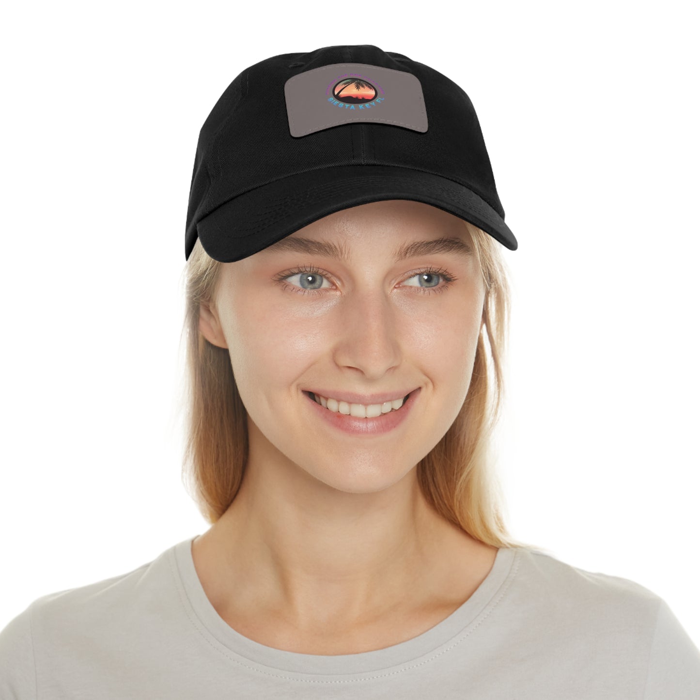 Beach Vibes Hat, Leather Patch Hat - Beachwear Gift, Outdoor Casual Cap, Vacation Accessory, Quality Relaxed Fit