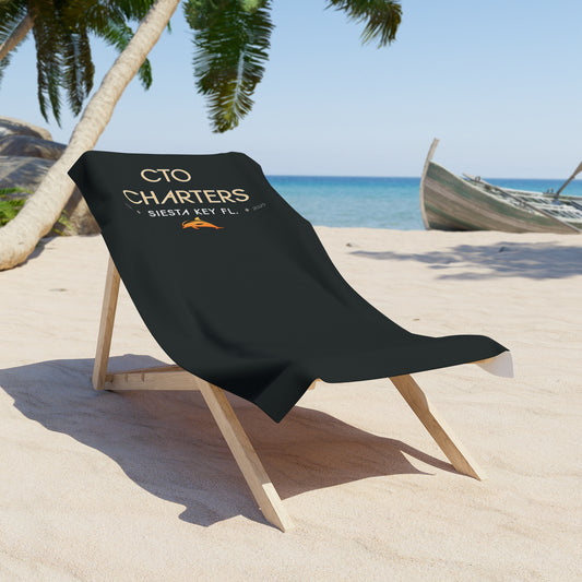 Beach Towel - CTO Charters Siesta Key FL Logo Beach Towel