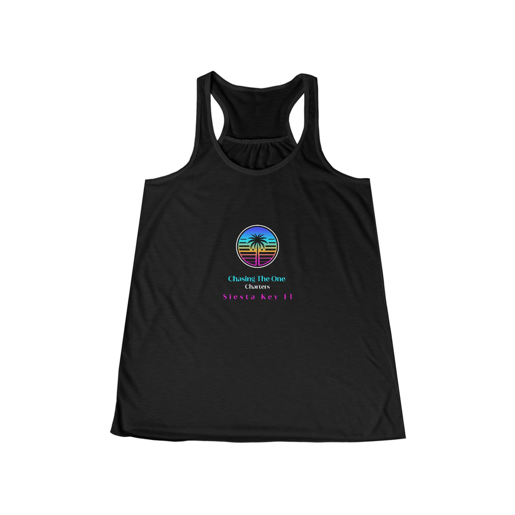 Chasing the One Sun Flowy Tank, Women's Flowy Racerback Tank Top Summer Vibes Beachwear Vacation Shirt Gift for Her Trendy Sleeveless Top