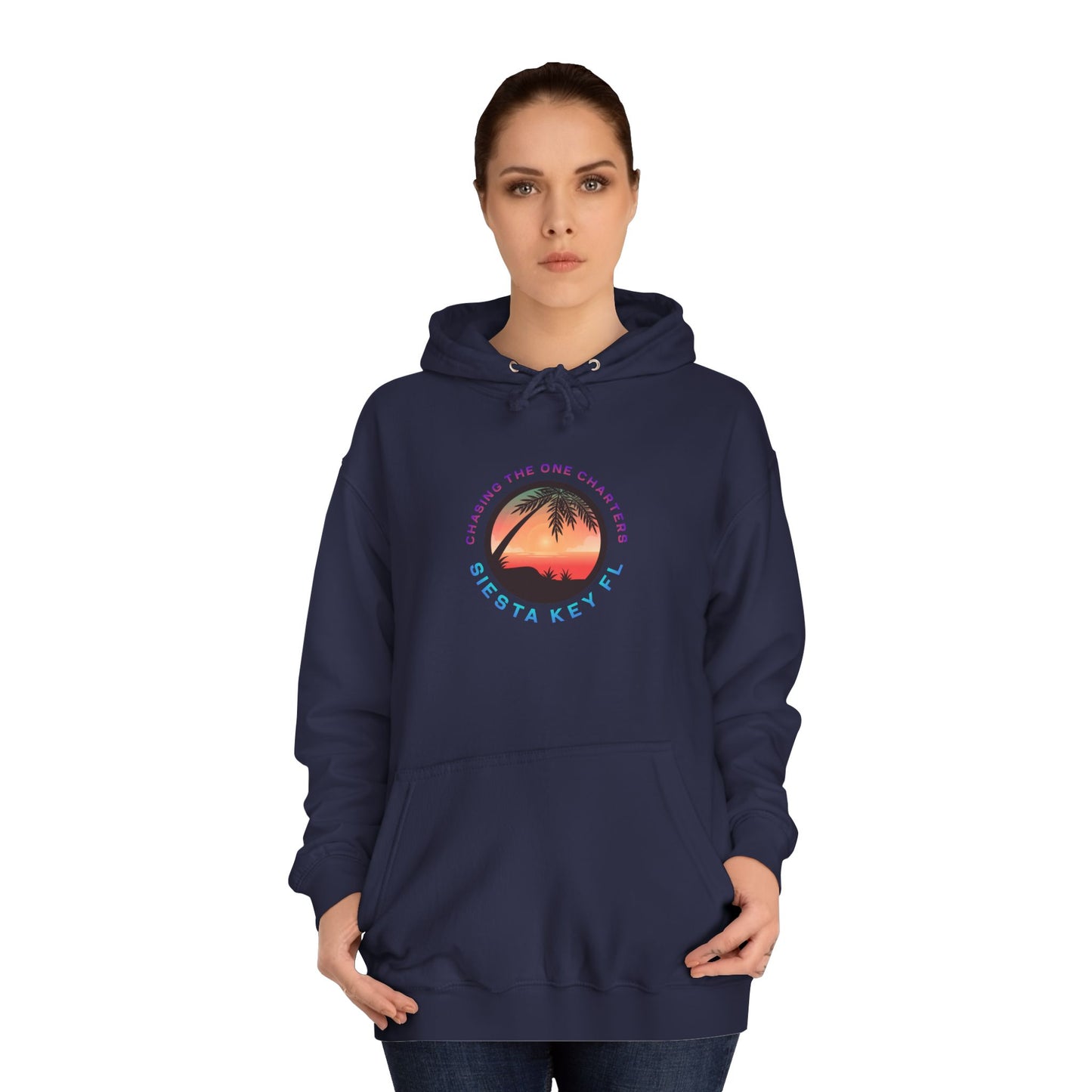 Sunset Palm Unisex College Hoodie, Cozy Casual Wear, Beach Lovers Gift, Summer Vibes, College Apparel, Cozy Hoodie