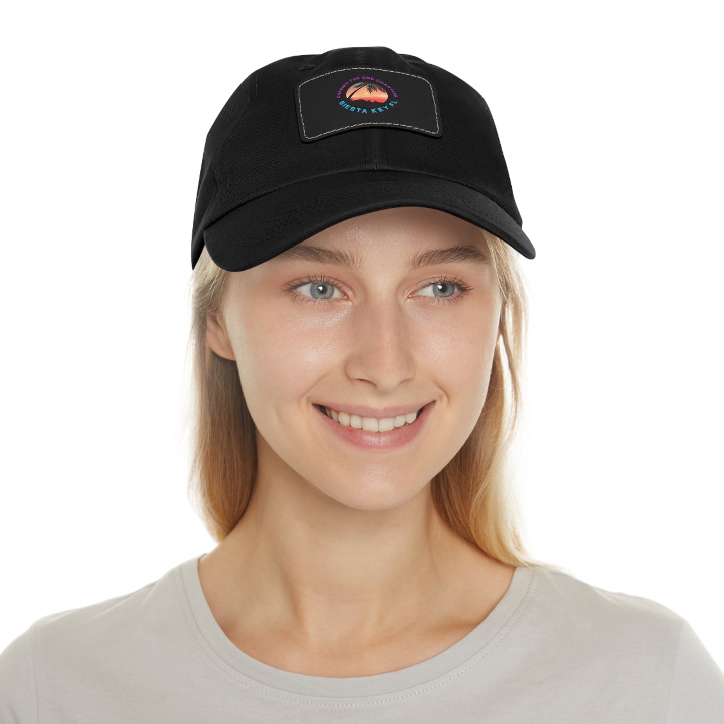 Beach Vibes Hat, Leather Patch Hat - Beachwear Gift, Outdoor Casual Cap, Vacation Accessory, Quality Relaxed Fit