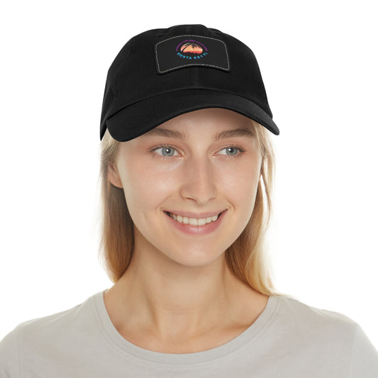 Beach Vibes Hat, Leather Patch Hat - Beachwear Gift, Outdoor Casual Cap, Vacation Accessory, Quality Relaxed Fit