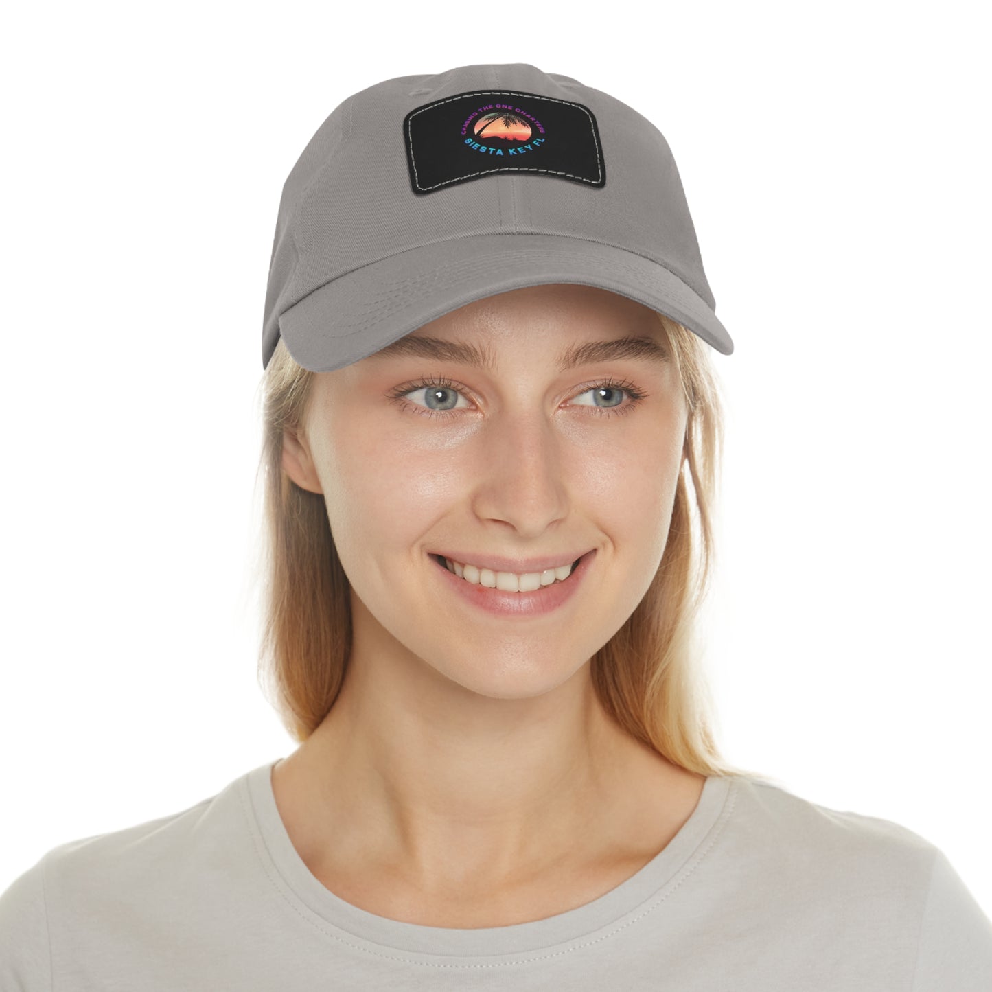 Beach Vibes Hat, Leather Patch Hat - Beachwear Gift, Outdoor Casual Cap, Vacation Accessory, Quality Relaxed Fit