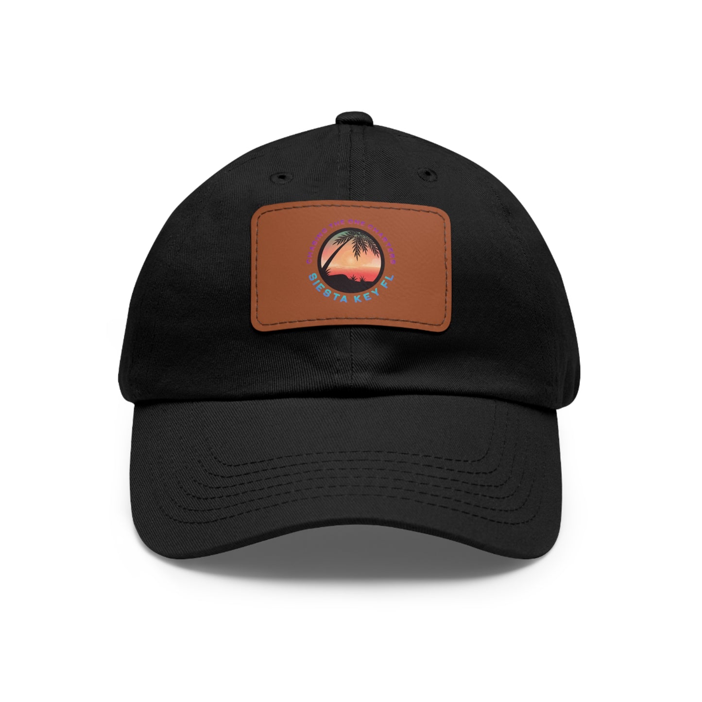 Beach Vibes Hat, Leather Patch Hat - Beachwear Gift, Outdoor Casual Cap, Vacation Accessory, Quality Relaxed Fit