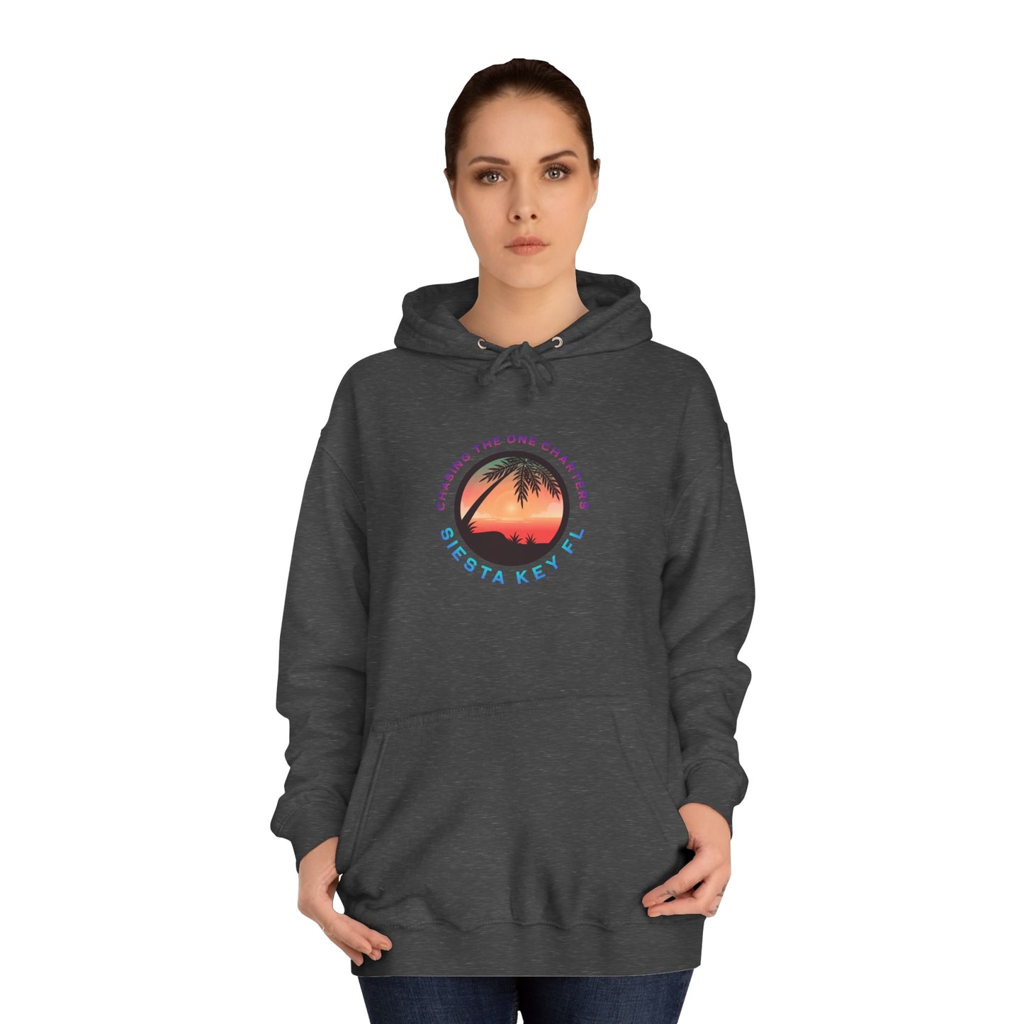 Sunset Palm Unisex College Hoodie, Cozy Casual Wear, Beach Lovers Gift, Summer Vibes, College Apparel, Cozy Hoodie