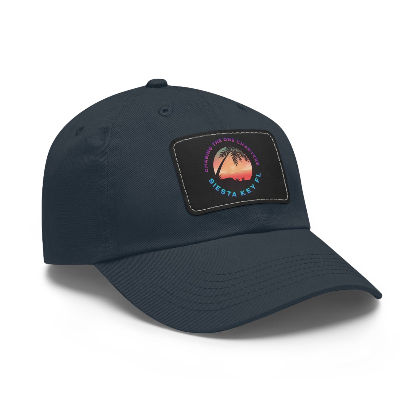 Beach Vibes Hat, Casual Summer Cap, Leather Patch Hat, Outdoor Fashion, Stylish Gift for Dad